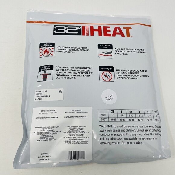 32 Degrees Cozy Heat Womens Size Large Scoop Neck Long-Sleeve Top in White 225 - Picture 6 of 8